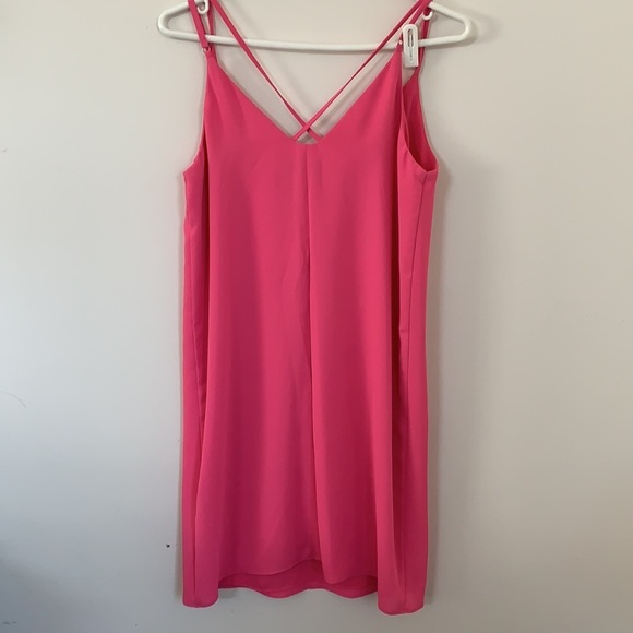 HOT PINK TOPSHOP CRISS CROSS BACK SUMMER DRESS 4 - Picture 2 of 6